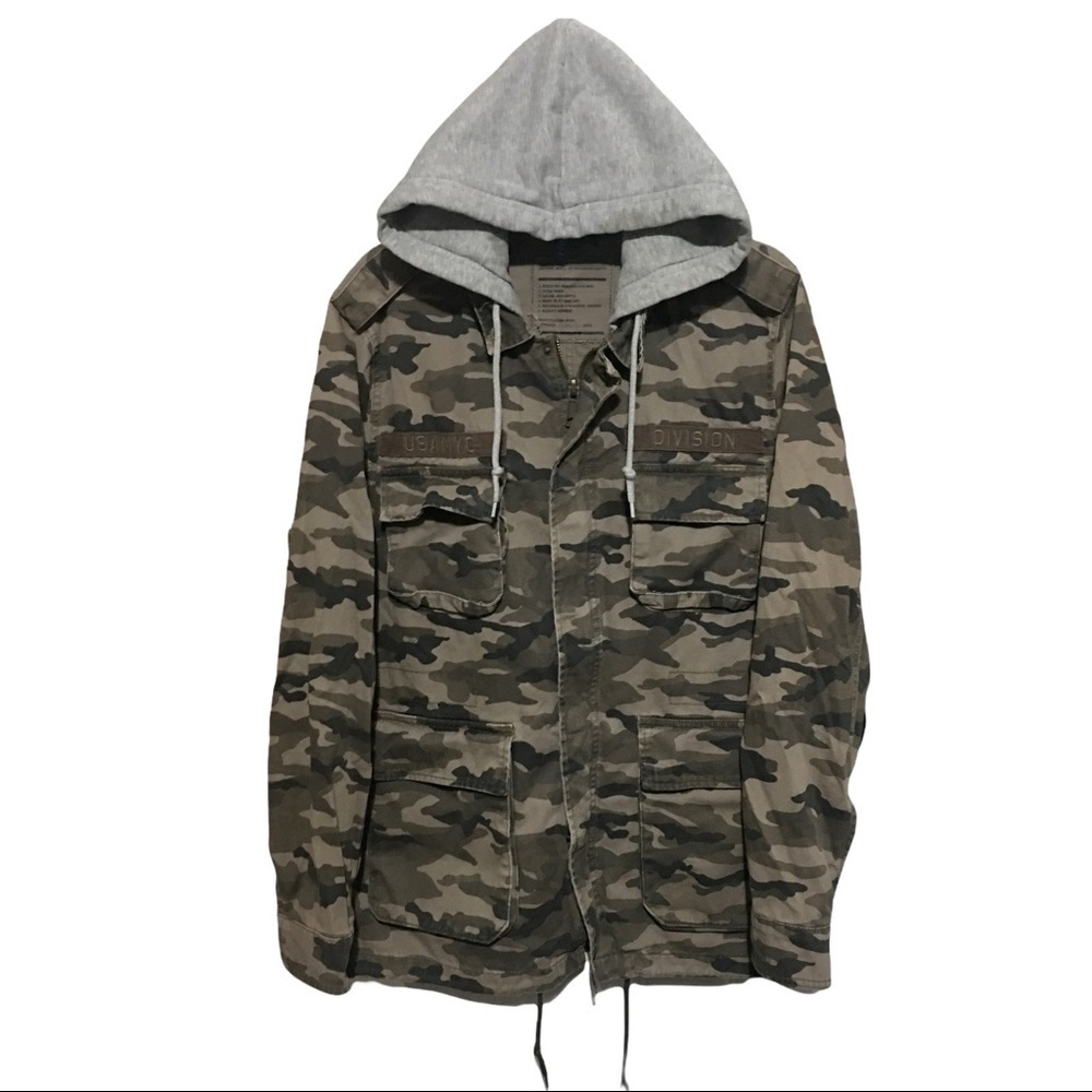 H&M Divided men parka coat camouflage army fatigue size M